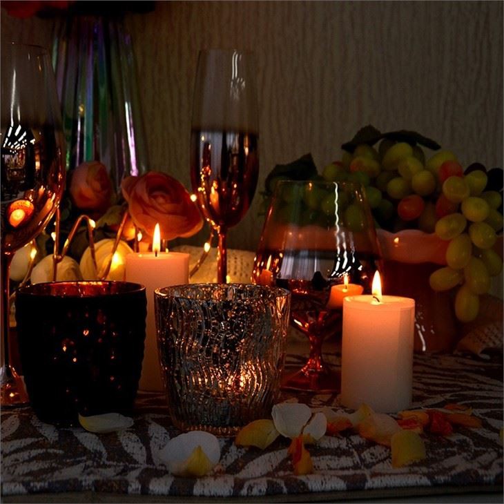 Electroplate Customize Glass Candle Holder