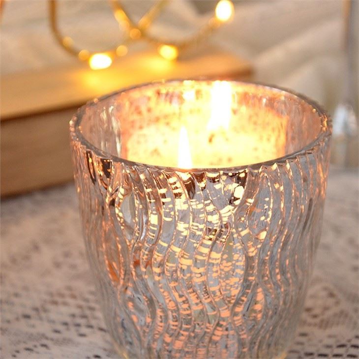 Electroplate Customize Glass Candle Holder
