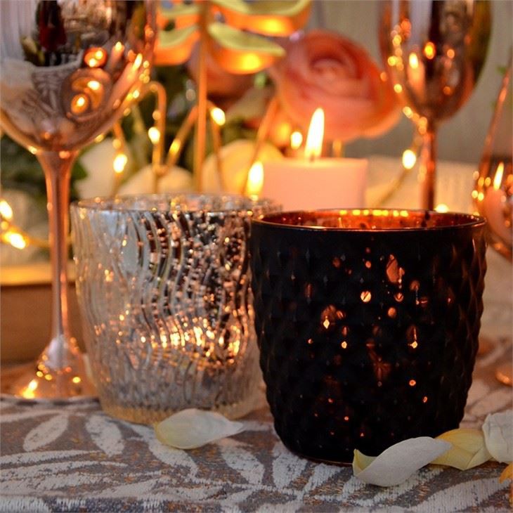 Electroplate Customize Glass Candle Holder