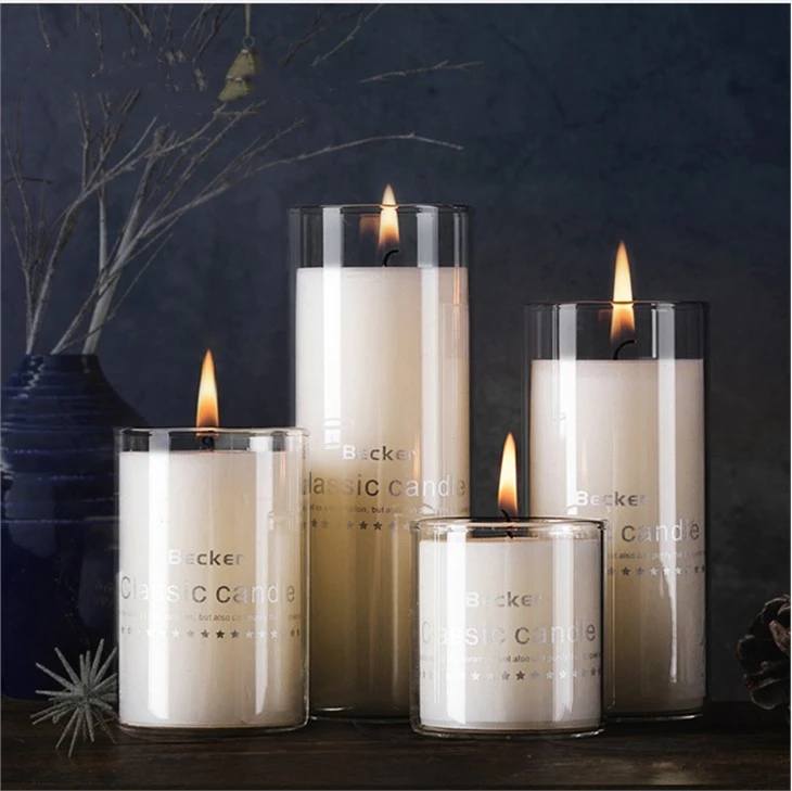 Balsa Circle Tall Candelabra Candle Holder Centerpiece With Glass